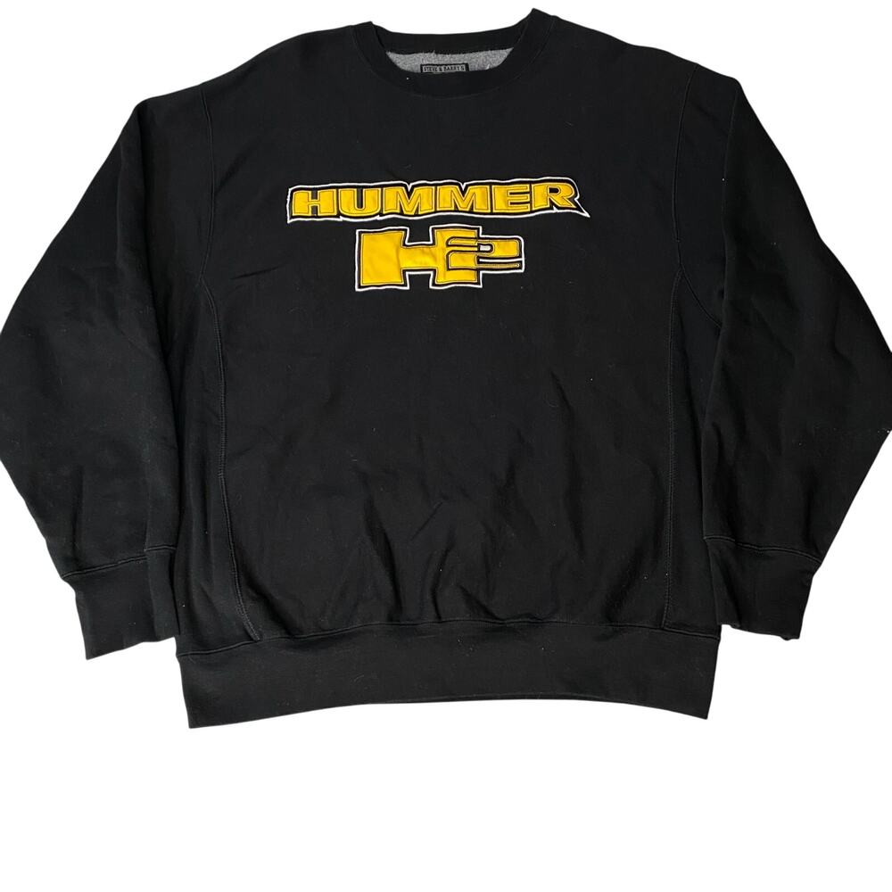 Vintage Y2K Hummer H2 Steve & Barry’s Black Stitched Logo Sweatshirt Mens Large